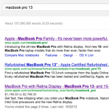Google Search "Macbook Pro 13" screenshot