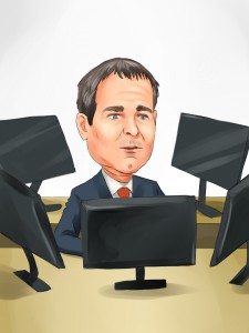 Ken Griffin with computers