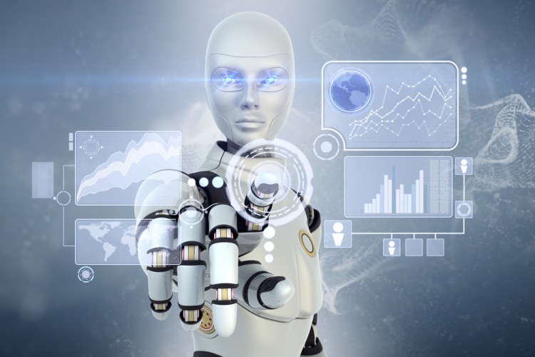 robot, futuristic, human, android, hand, virtual, data, arm, showing, button, 3d, forecasting, rate, business, render, presentation, decisions, cyberspace, finger, digital, sci-fi, 11 Best Countries in Robotics