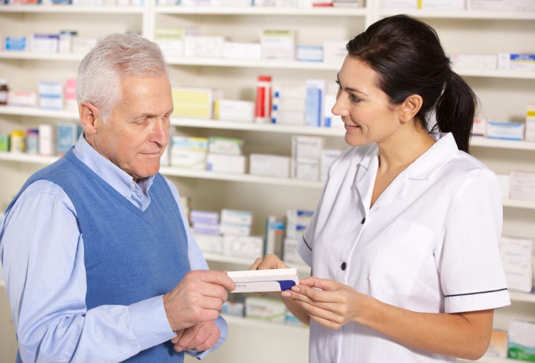 pharmacist, senior, man, talking, helpful, nhs, helping, counter, medication, older, american, drugs, woman, shelves, male, pack, usa, medical, practice, horizontal, adult,