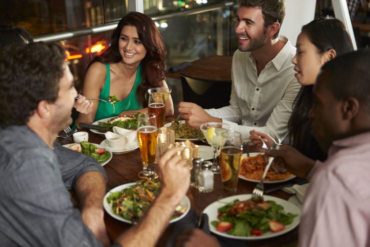 Foodies enjoying food